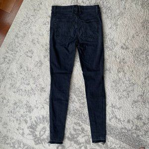 McGuire Black/Dark Grey Skinny Jeans with Frayed Hem
